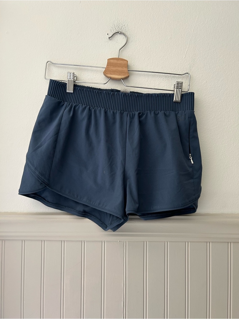 CALIA by Carrie Underwood Navy Athletic Shorts with Zip Pocket